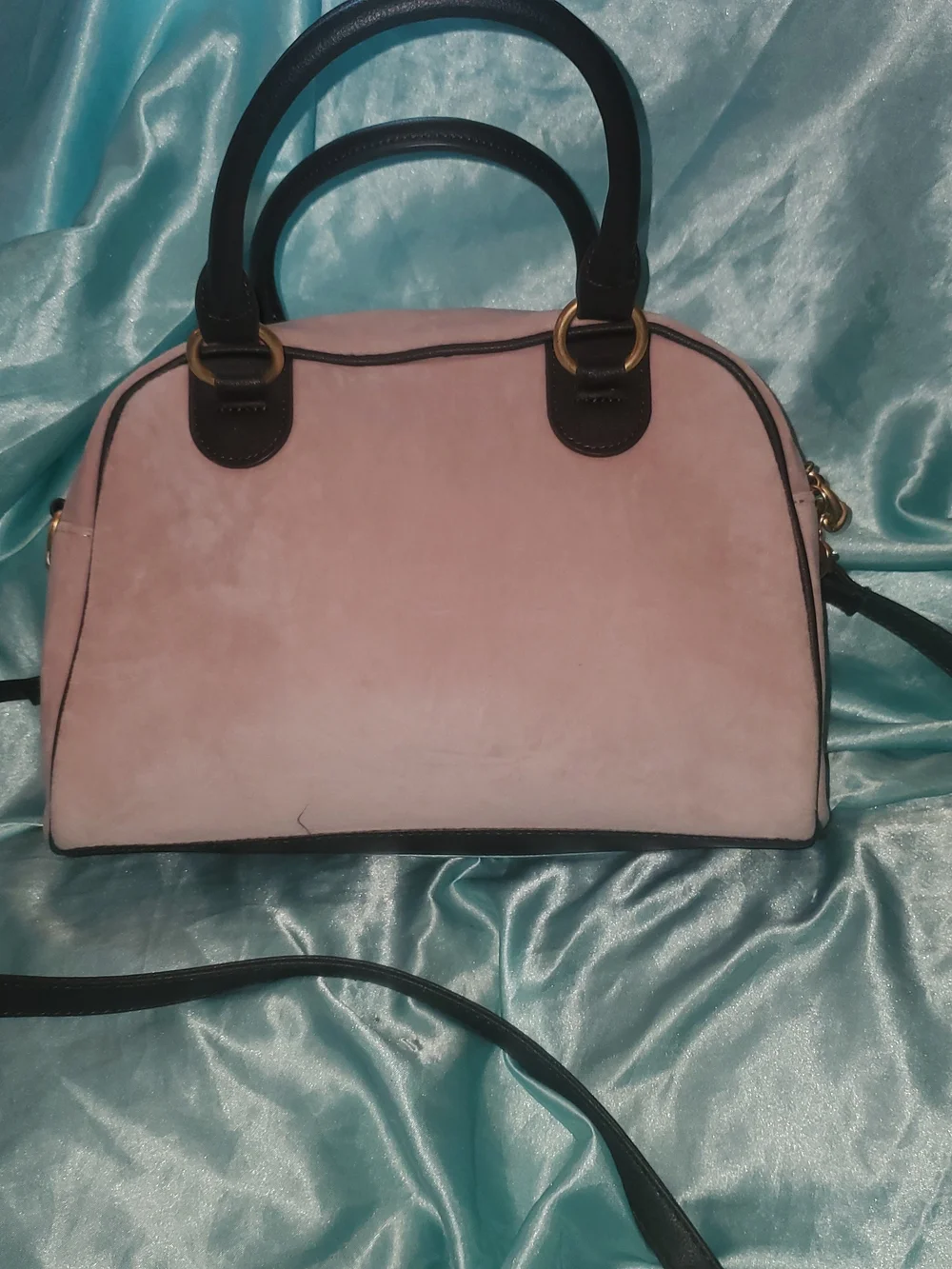 Juicy Couture Pink Velvet Satchel with Heart Charm NWOT